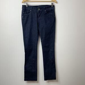 Dylan George Dark Wash Low Mid rise slim straight leg denim jeans womens 29